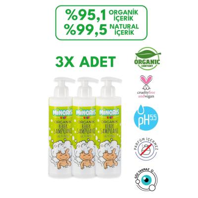 Minoris Baby Organik Bebek Saç ve Vücut Şampuanı 400ml 3lü Set